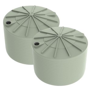 2x 10,200 Gallon / 45,995L Round Water Tank